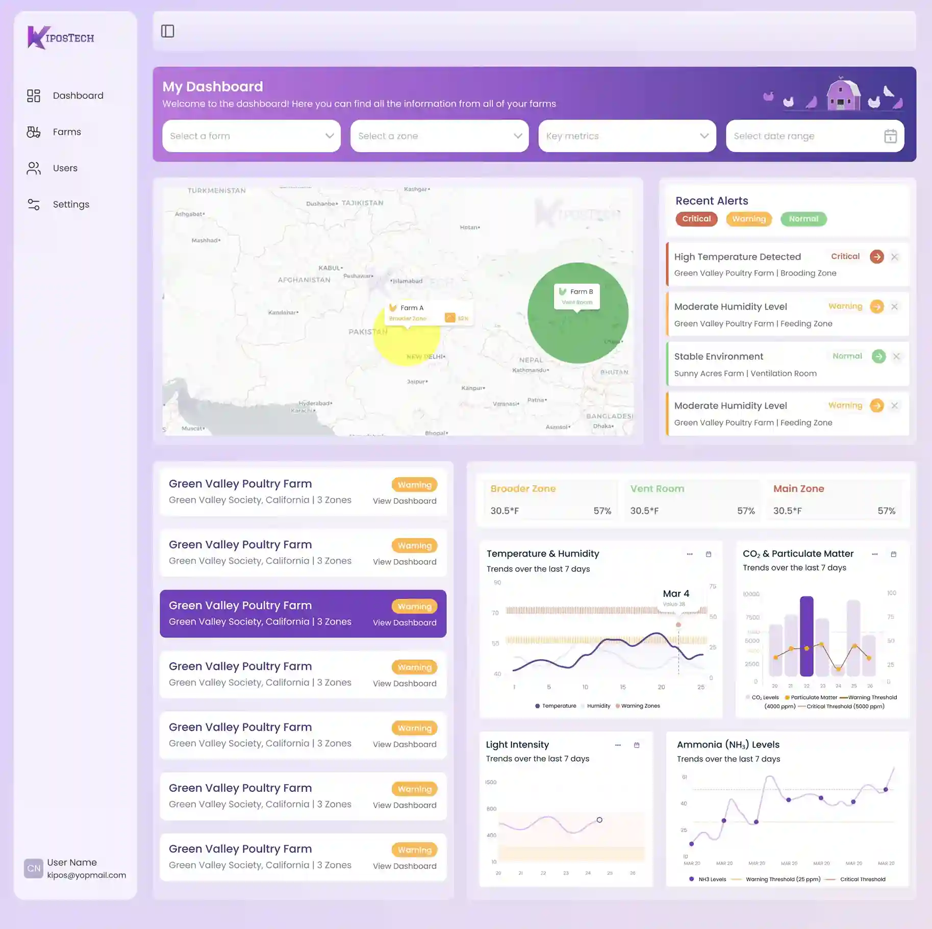 KiposEye Sensor - Triangular black sensor device for monitoring air quality